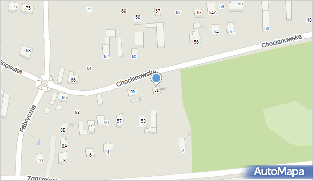 Polkowice, Chocianowska, 51, mapa Polkowice