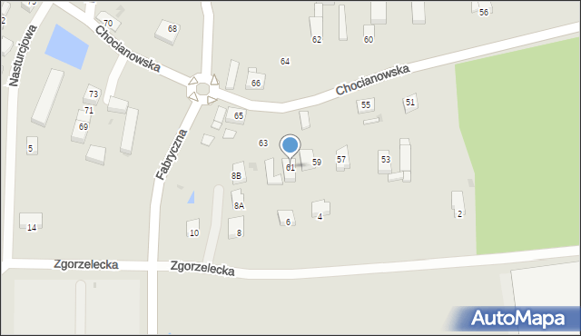 Polkowice, Chocianowska, 61, mapa Polkowice