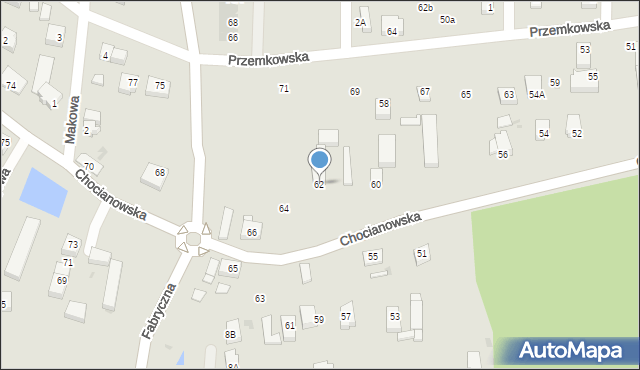 Polkowice, Chocianowska, 62, mapa Polkowice