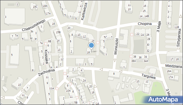 Polkowice, Chopina Fryderyka, 18A, mapa Polkowice