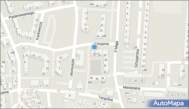 Polkowice, Chopina Fryderyka, 22, mapa Polkowice
