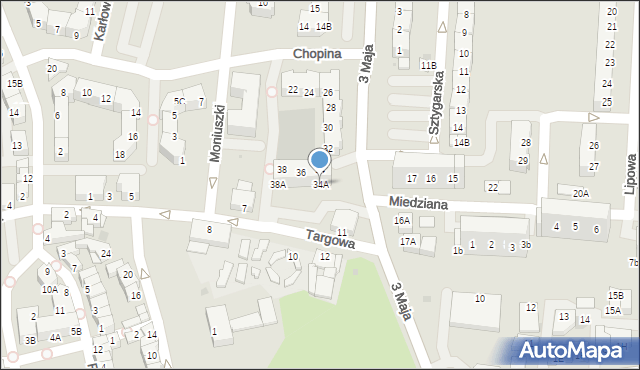 Polkowice, Chopina Fryderyka, 34A, mapa Polkowice