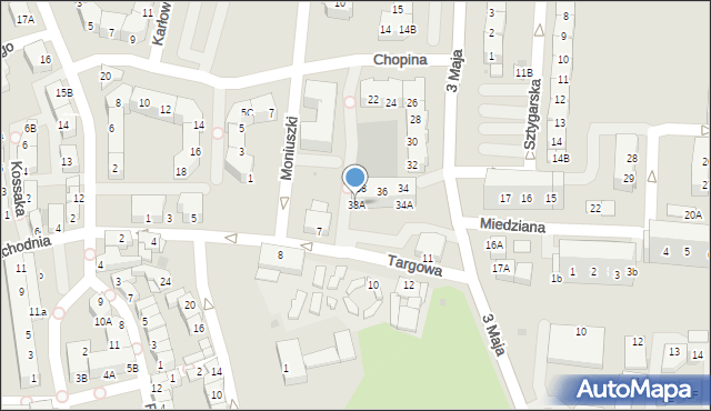 Polkowice, Chopina Fryderyka, 38A, mapa Polkowice