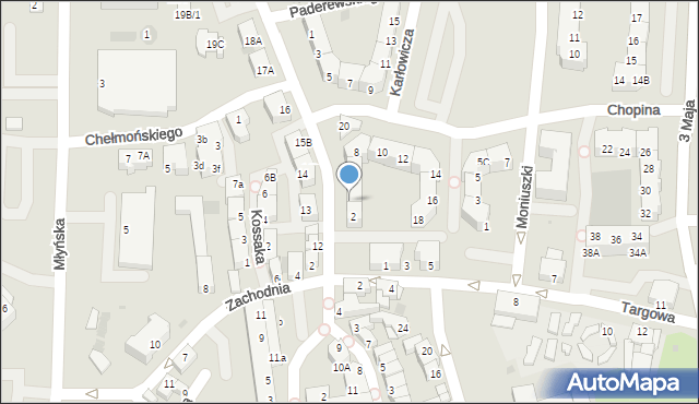 Polkowice, Chopina Fryderyka, 4, mapa Polkowice