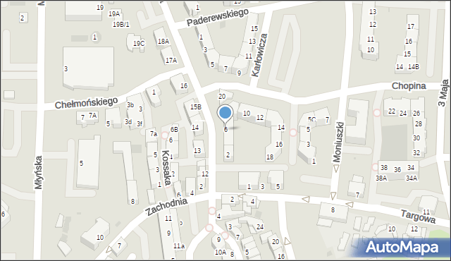 Polkowice, Chopina Fryderyka, 6, mapa Polkowice