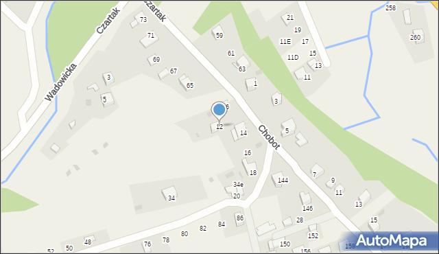 Ponikiew, Chobot, 12, mapa Ponikiew