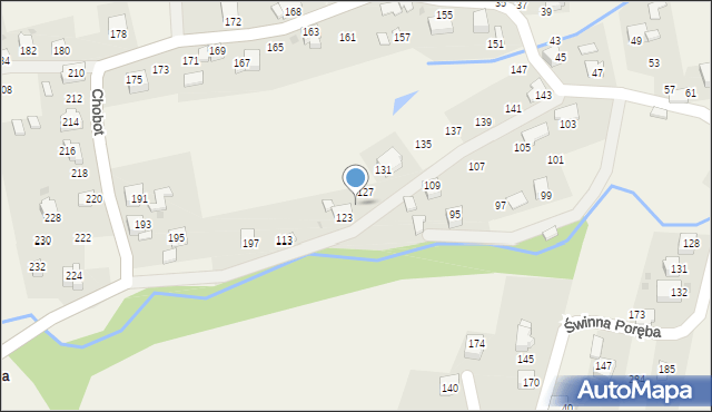 Ponikiew, Chobot, 125, mapa Ponikiew