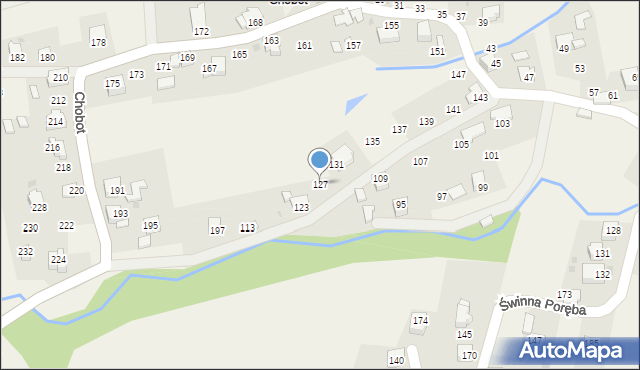 Ponikiew, Chobot, 127, mapa Ponikiew