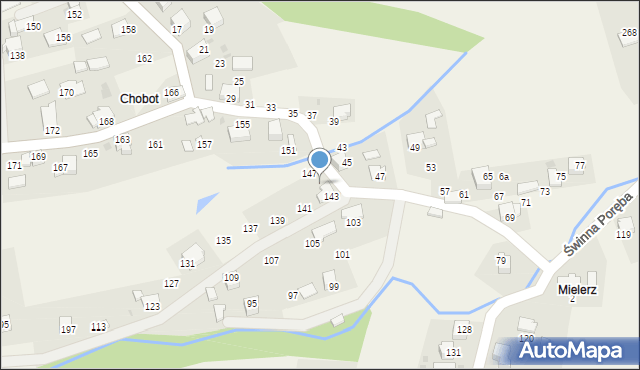 Ponikiew, Chobot, 145, mapa Ponikiew