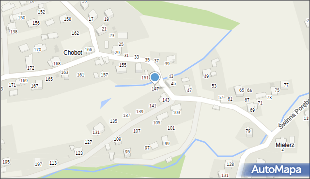 Ponikiew, Chobot, 147, mapa Ponikiew