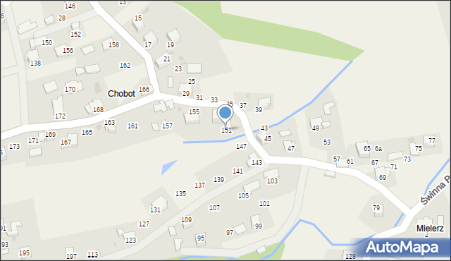 Ponikiew, Chobot, 151, mapa Ponikiew