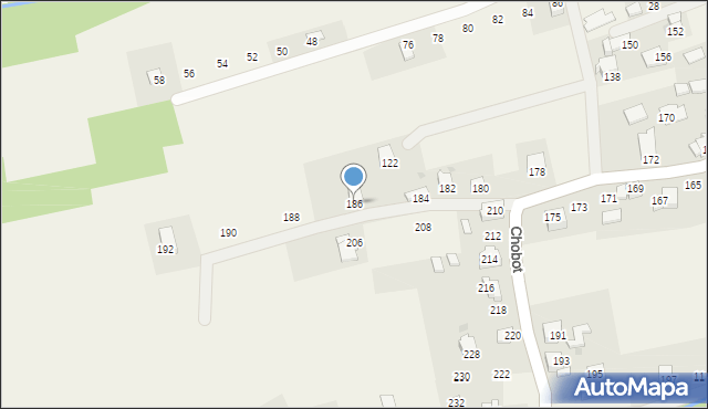 Ponikiew, Chobot, 186, mapa Ponikiew