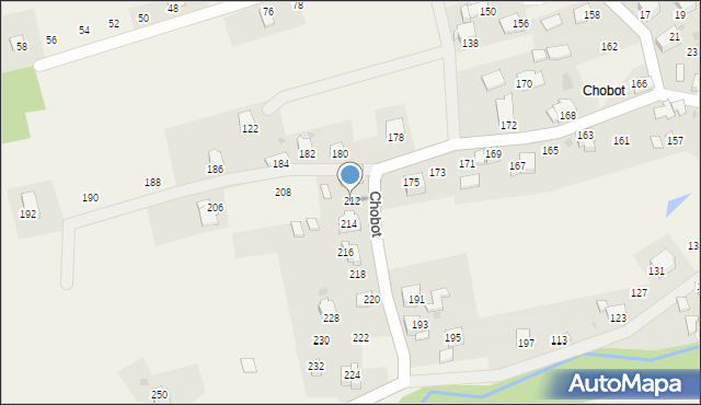 Ponikiew, Chobot, 212, mapa Ponikiew
