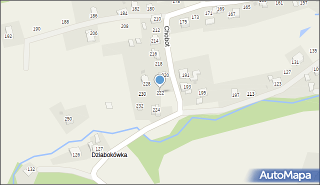 Ponikiew, Chobot, 222, mapa Ponikiew