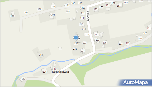 Ponikiew, Chobot, 230, mapa Ponikiew