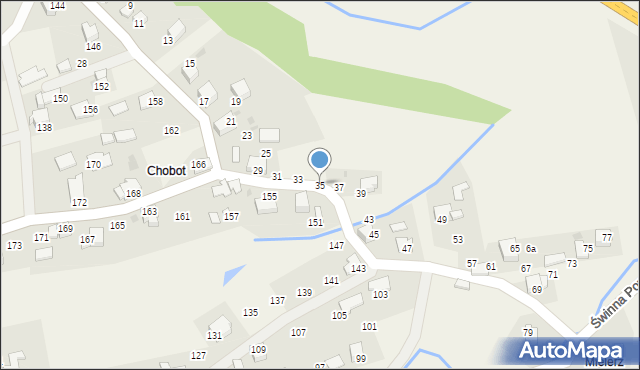 Ponikiew, Chobot, 35, mapa Ponikiew