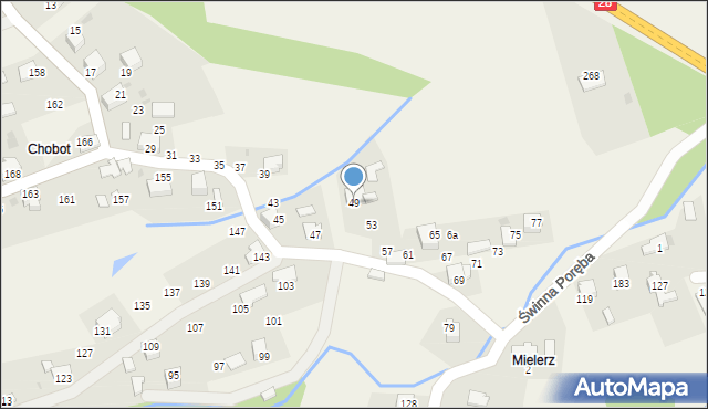 Ponikiew, Chobot, 49, mapa Ponikiew