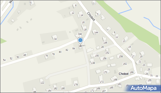 Ponikiew, Chobot, 86, mapa Ponikiew