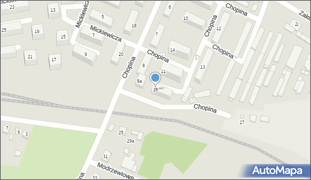 Poręba, Chopina Fryderyka, 16, mapa Poręba