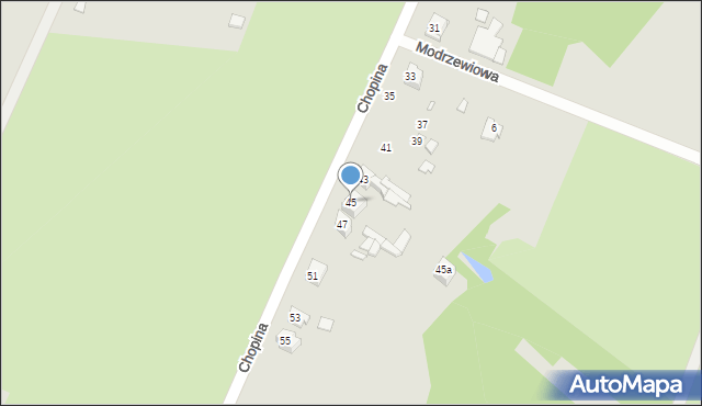 Poręba, Chopina Fryderyka, 45, mapa Poręba
