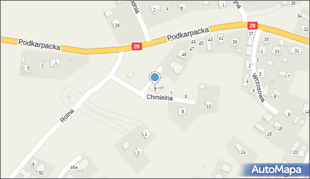Posada Zarszyńska, Chmielna, 5, mapa Posada Zarszyńska