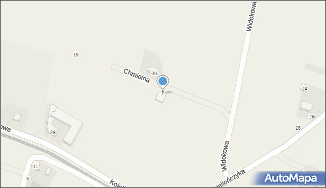 Powidz, Chmielna, 7, mapa Powidz