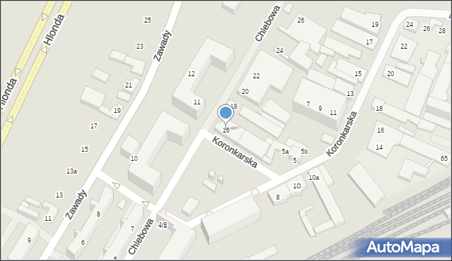 Poznań, Chlebowa, 16, mapa Poznania