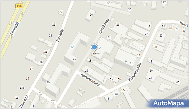 Poznań, Chlebowa, 20, mapa Poznania