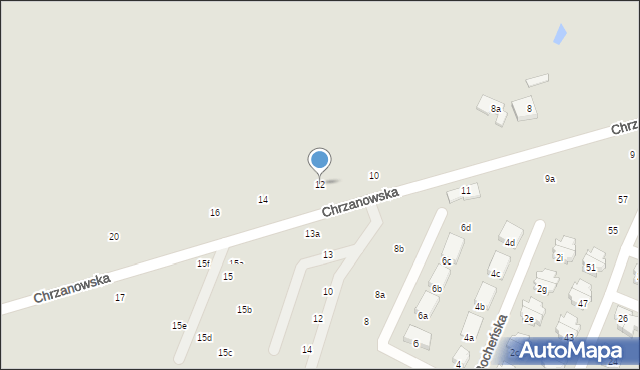 Poznań, Chrzanowska, 12, mapa Poznania