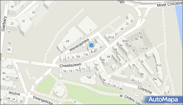 Poznań, Chwaliszewo, 9, mapa Poznania