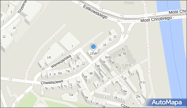 Poznań, Chwaliszewo, 15/16, mapa Poznania