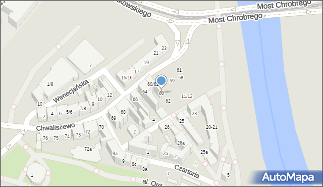 Poznań, Chwaliszewo, 60, mapa Poznania