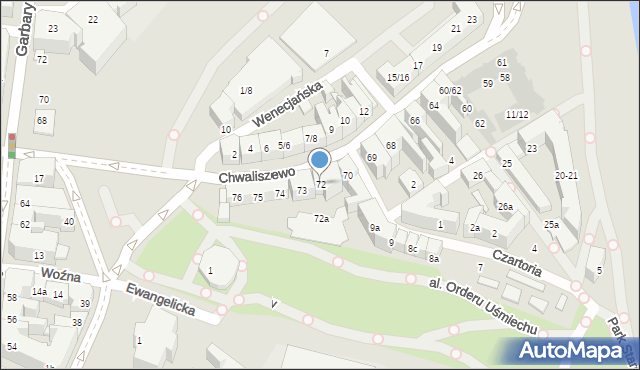 Poznań, Chwaliszewo, 72, mapa Poznania