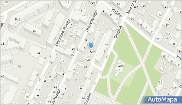 Pruszków, Chopina Fryderyka, 2A, mapa Pruszków