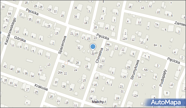 Pruszków, Chmielna, 21, mapa Pruszków
