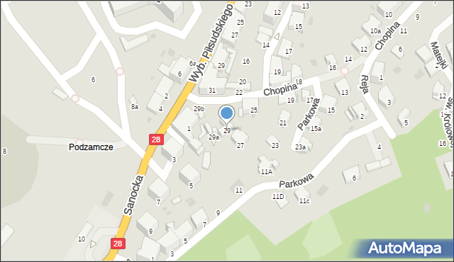 Przemyśl, Chopina Fryderyka, 29, mapa Przemyśla