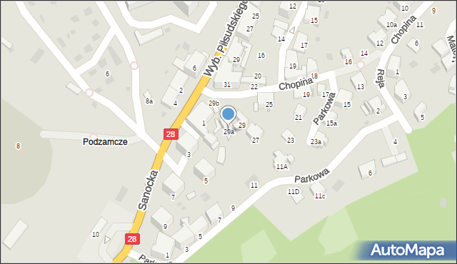 Przemyśl, Chopina Fryderyka, 29a, mapa Przemyśla