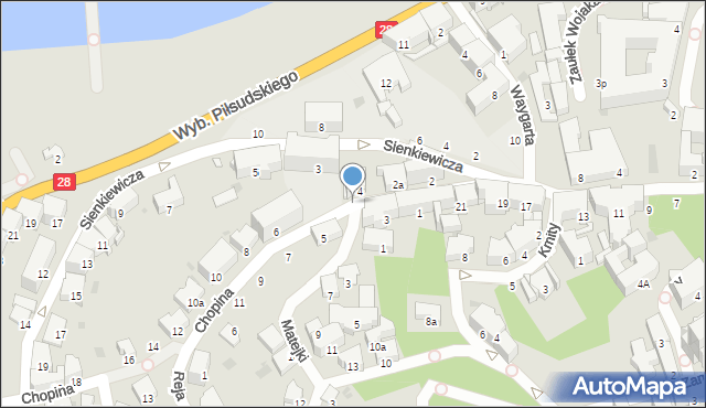 Przemyśl, Chopina Fryderyka, 4a, mapa Przemyśla