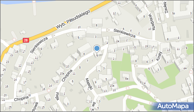 Przemyśl, Chopina Fryderyka, 5, mapa Przemyśla