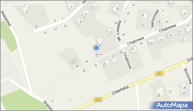 Przywidz, Chabrowa, 12, mapa Przywidz