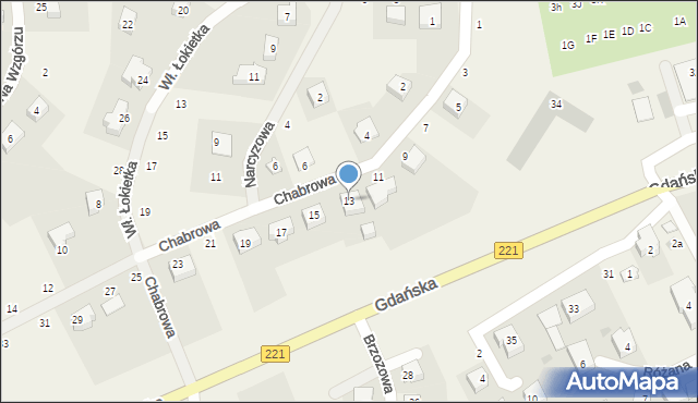 Przywidz, Chabrowa, 13, mapa Przywidz