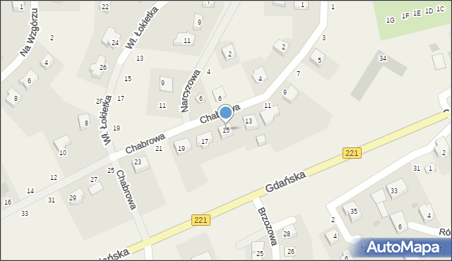 Przywidz, Chabrowa, 15, mapa Przywidz