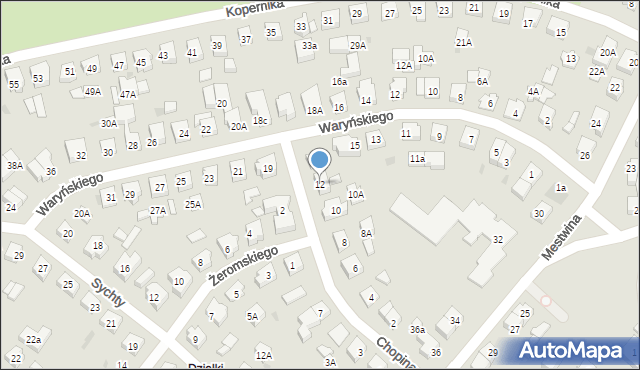 Puck, Chopina Fryderyka, 12, mapa Puck