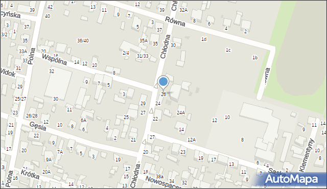 Radom, Chłodna, 26, mapa Radomia