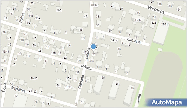 Radom, Chłodna, 32, mapa Radomia