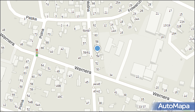 Radom, Chłodna, 54, mapa Radomia