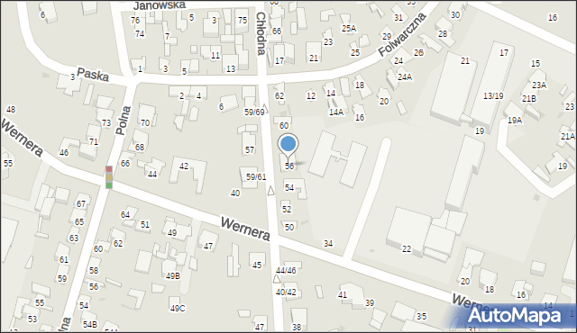 Radom, Chłodna, 56, mapa Radomia