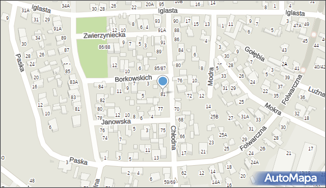 Radom, Chłodna, 81, mapa Radomia