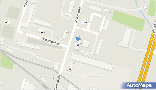 Radom, Chorzowska, 16, mapa Radomia