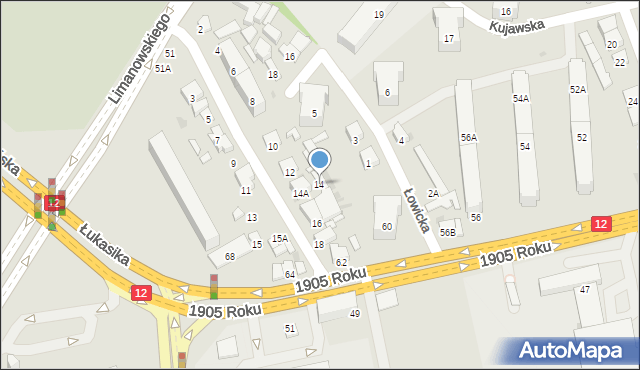 Radom, Chopina Fryderyka, 14, mapa Radomia